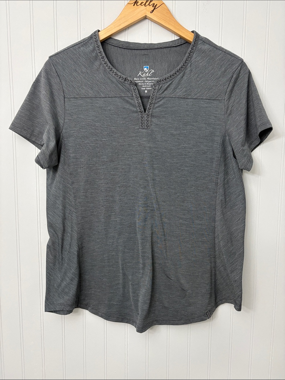 Kuhl Short Sleeve Top Women Size Medium Blue / Grey